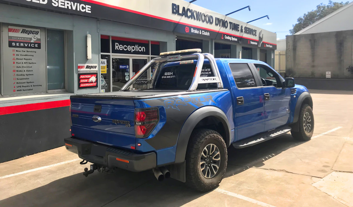 4WD infront of workshop in Blackwood